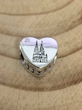 Pandora Cologne Cathedral Heart Bead Charm Pendant, S925 Silver Jewelry
